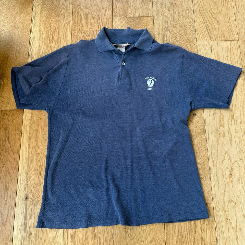 Vintage Logo 7 Indianapolis Colts Polo Shirt XL Made in USA Embroidered NFL